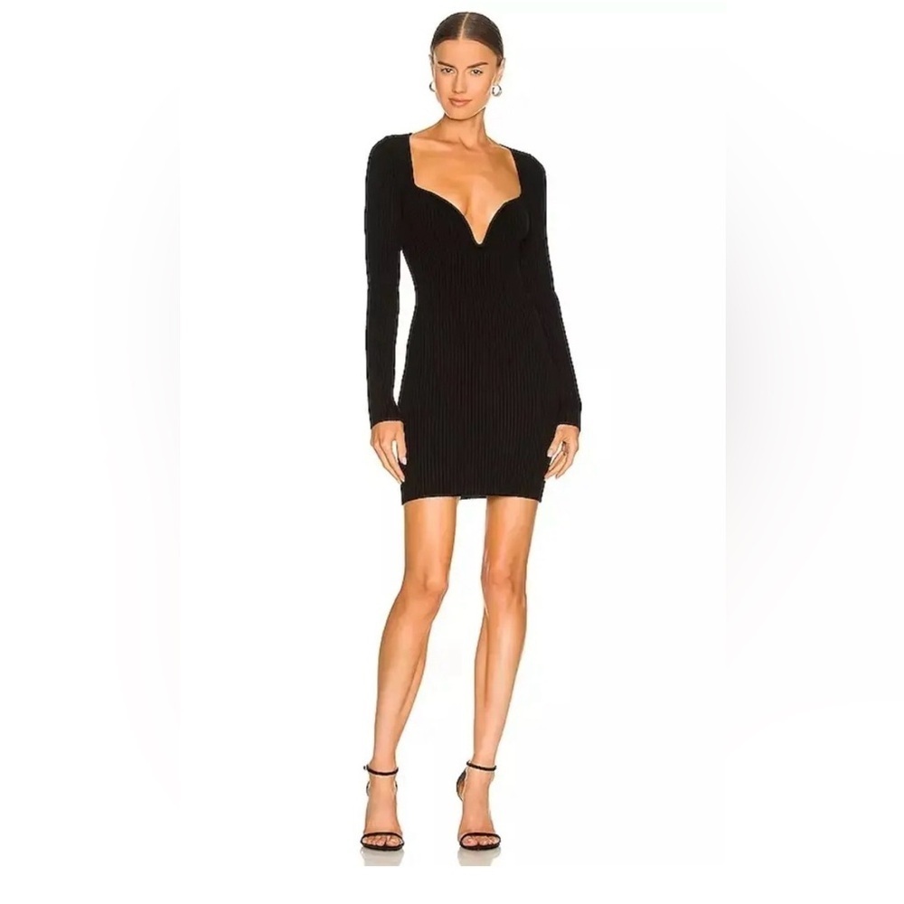 Gauge81 Black Ribbed Long Sleeve Dress
